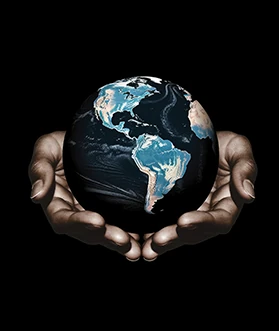 Reaching - Globe in hands