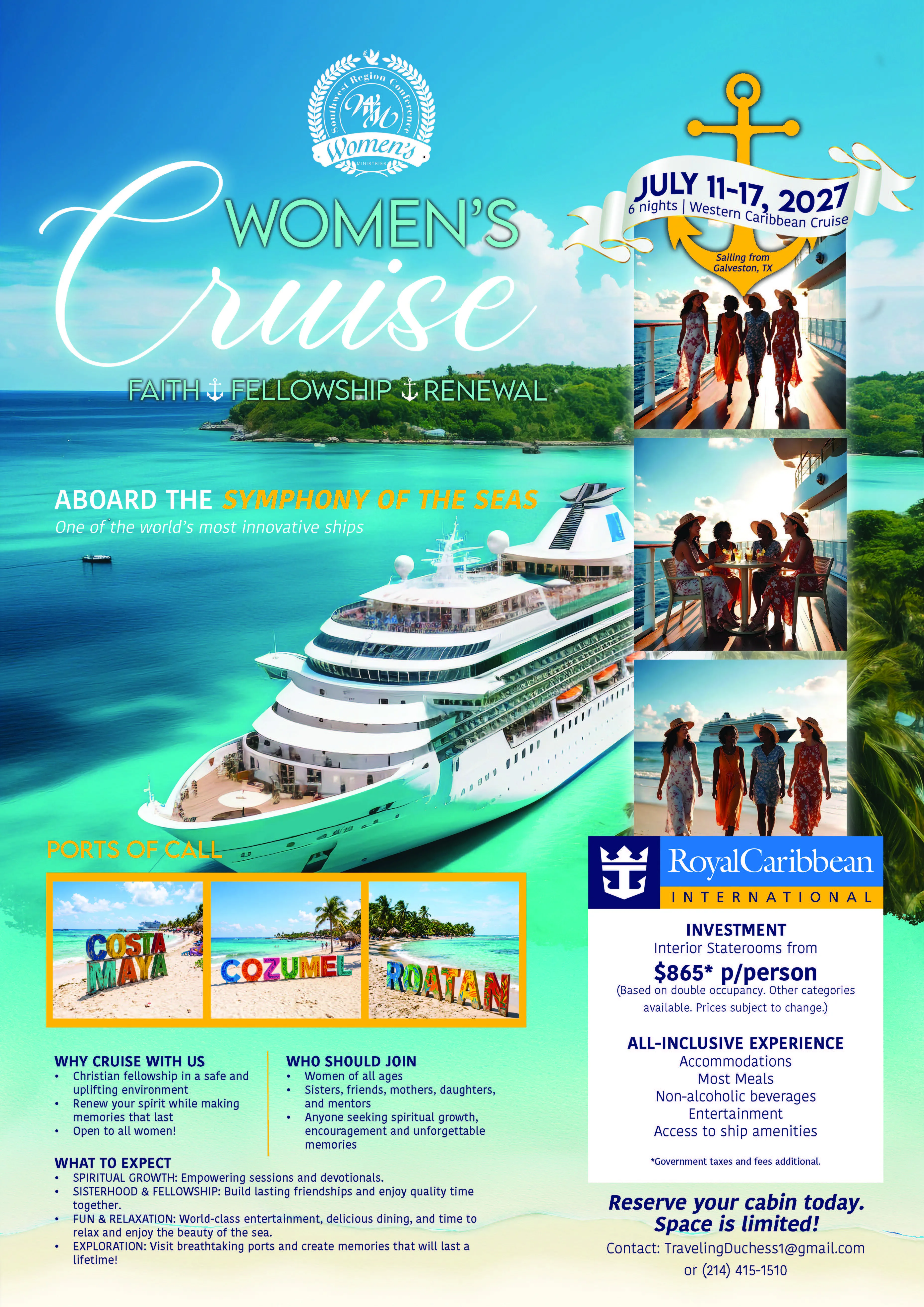 Women's Ministries Cruise 2027 Flyer