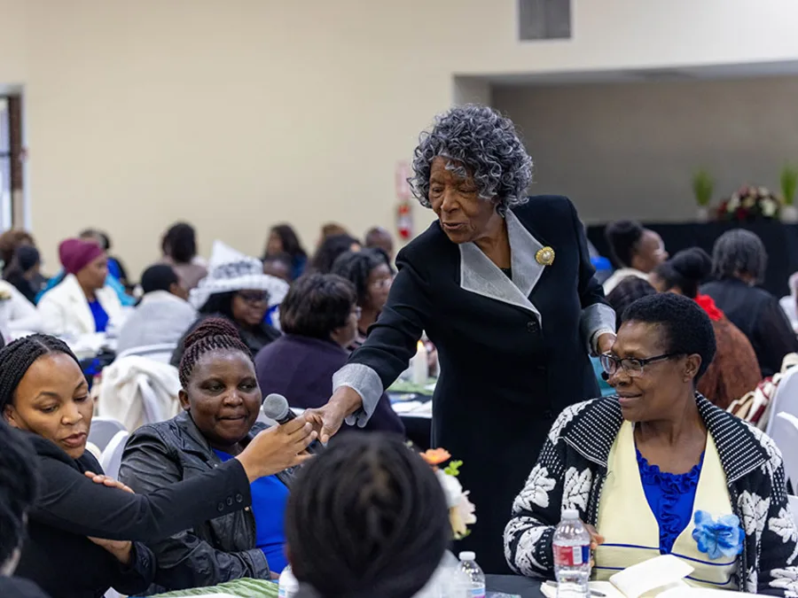 Women in fellowship at a Women's Ministries gathering