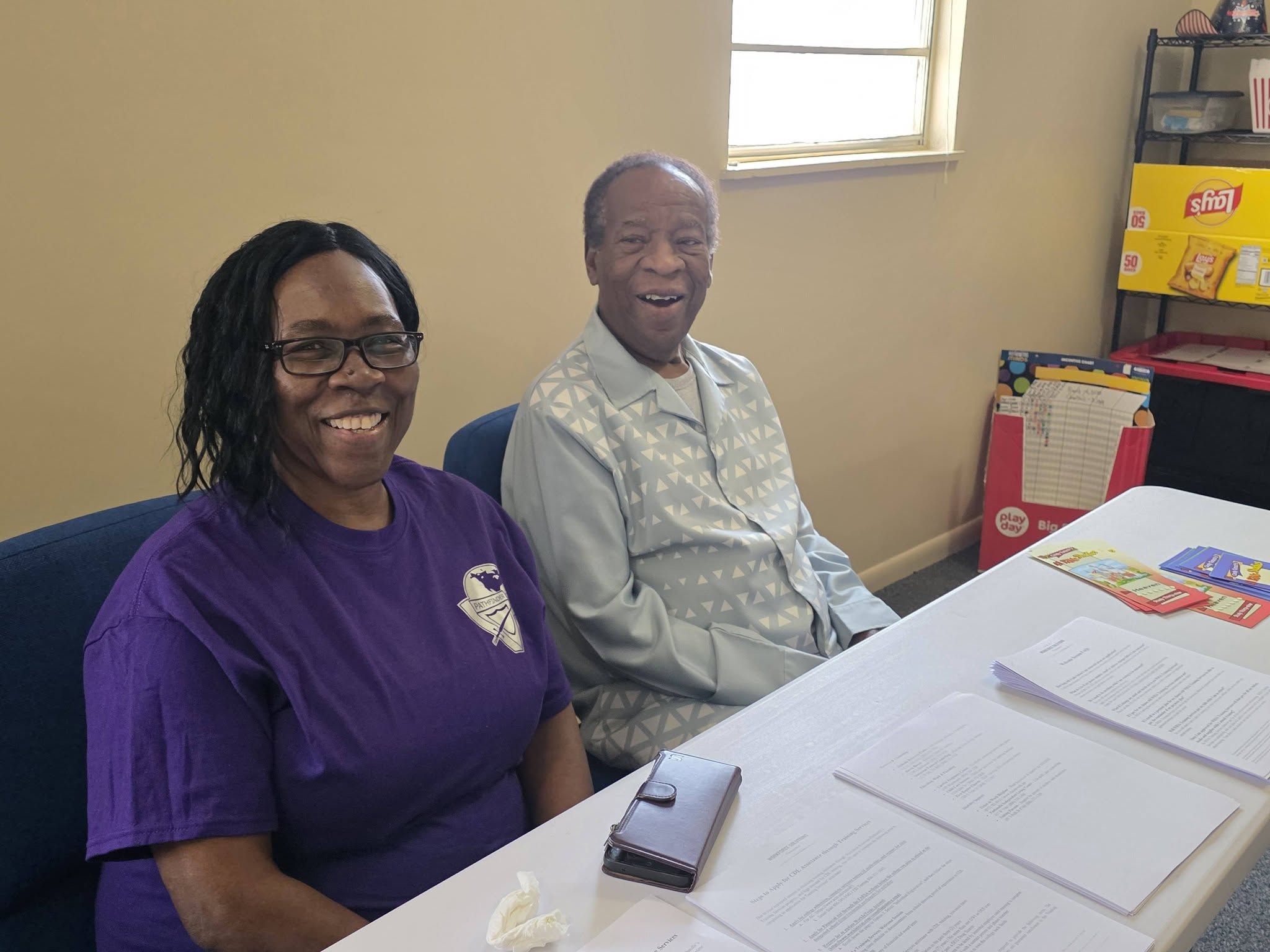 Health fair volunteers and guests